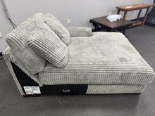 Fuzzy Corduroy Sofa Chaise, Grey! (NEW - RIGHT SIDE CHAISE ONLY)