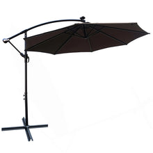 10 Ft Outdoor Patio Umbrella Solar Powered LED Lighted Sun Shade Market Umbrella, Dark Brown!