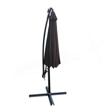 10 Ft Outdoor Patio Umbrella Solar Powered LED Lighted Sun Shade Market Umbrella, Dark Brown!
