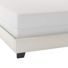 Hillsdale Willow Nailhead Trim Upholstered Queen Bed, White Faux Leather! (NEW IN BOX)