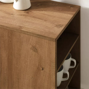 Walker Edison 43" Modern Console Table with Shelves - Oak! (NEW IN BOX)