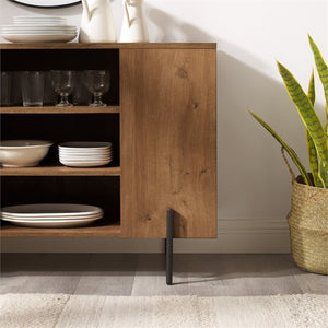 Walker Edison 43" Modern Console Table with Shelves - Oak! (NEW IN BOX)