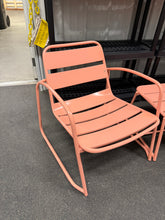 Cowan Matte Coral 3-Piece Metal Outdoor Patio Conversation Seating Set! (NEW & ASSEMBLED - SCRATCHED)