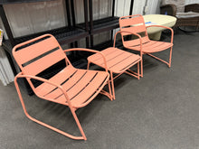 Cowan Matte Coral 3-Piece Metal Outdoor Patio Conversation Seating Set! (NEW & ASSEMBLED - SCRATCHED)