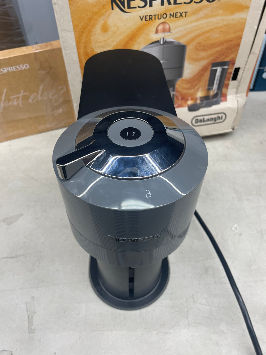 Nespresso Vertuo Next Coffee Maker and Espresso Machine by DeLonghi Gray**Used once, missing one pod and cup holder**