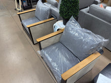 Metal/Wicker Set of 2 Outdoor Chairs, W/Cushions! (NEW)
