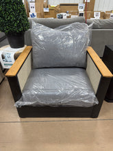 Metal/Wicker Set of 2 Outdoor Chairs, W/Cushions! (NEW)