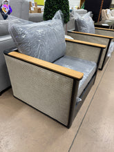 Metal/Wicker Set of 2 Outdoor Chairs, W/Cushions! (NEW)