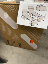 2-Pieces Metal Folding Outdoor Chaise Lounge with Face Hole, 5-Position Reclining Portable Patio Chair, Beige! (NEW IN BOX)