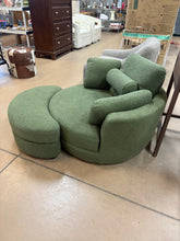 Upholstered Swivel Barrel Chair with Ottoman!! NEW AND ASSEMBLED!!