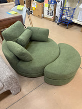Upholstered Swivel Barrel Chair with Ottoman!! NEW AND ASSEMBLED!!