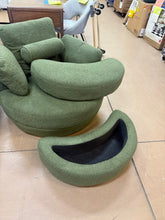 Upholstered Swivel Barrel Chair with Ottoman!! NEW AND ASSEMBLED!!