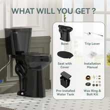 21＂ Extra Tall Toilet 1.28 GPF Elongated Floor Mounted Two-Piece Tall Toilet, Black! (NEW IN BOX)
