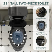 21＂ Extra Tall Toilet 1.28 GPF Elongated Floor Mounted Two-Piece Tall Toilet, Black! (NEW IN BOX)