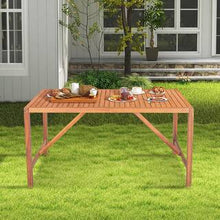 Patio Rectangular Acacia Wood 2 in. Outdoor Dining Table 4-Person to 6-Person with Umbrella Hole- new in box