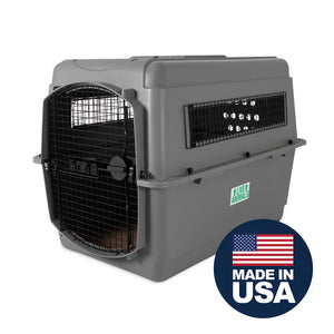 Petmate Sky Kennel IATA Airline Friendly Dog Crate Plastic Travel Pet Carrier, Medium 32" for Dogs 30-50 lb, Gray! (NEW IN BOX)