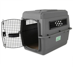 Petmate Sky Kennel IATA Airline Friendly Dog Crate Plastic Travel Pet Carrier, Medium 32" for Dogs 30-50 lb, Gray! (NEW IN BOX)