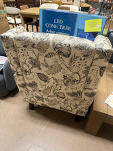 Retro Plants Beige Linen Nailhead Trim Upholstered High Back Accent Arm Chair with Wood Legs(Set of 1)!! NEW AND ASSEMBLED!!