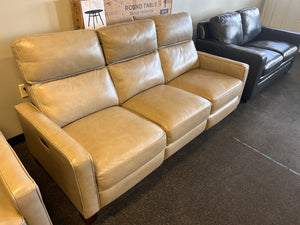 Jackston Leather Power Reclining Sofa with Power Headrest! (BRAND NEW - MINOR SCRATCH FROM SHIPPING)