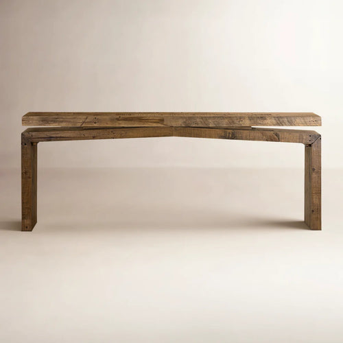 Henn Solid Wood Console Table, Sierra Rustic Oak! (NEW IN BOX)
