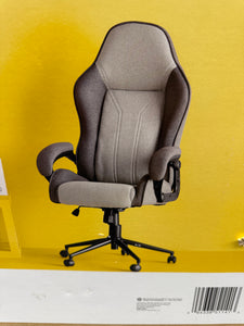Swivel Gaming Chair Gray - Room Essentials, Upholstered Computer Desk Chair, Adjustable, Fixed Arms! (NEW)
