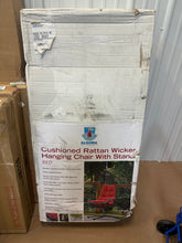 Cushioned Rattan Wicker Hammock Hanging Chair with Stand!! NEW IN BOX!!