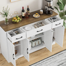 Adra 55.1'' Sideboard with 3 Drawers, Adjustable Shelves, White! (NEW IN BOX)
