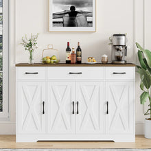 Adra 55.1'' Sideboard with 3 Drawers, Adjustable Shelves, White! (NEW IN BOX)