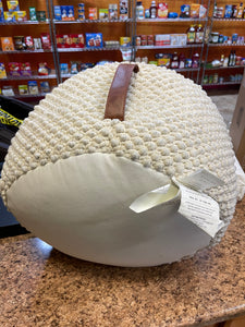 Pouf style ottoman- unique texture fabric - cream