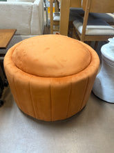 Uixe Modern Orange Velvet Round Accent Storage Ottoman (Set-1)!! BRAND NEW!!