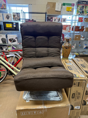 Costway 360° Swivel Floor Chair 5-Level Adjustable Lazy Chair w/ Massage Pillow Brown! (NEW)
