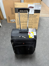 SWISSGEAR Stride Expandable Medium Checked Spinner Luggage, Black, 8 Wheels