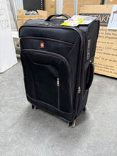 SWISSGEAR Stride Expandable Medium Checked Spinner Luggage, Black, 8 Wheels