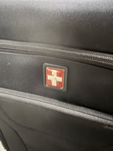 SWISSGEAR Stride Expandable Medium Checked Spinner Luggage, Black, 8 Wheels