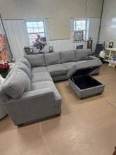 Thomasville Emilee Fabric Sectional with Storage Ottoman- new