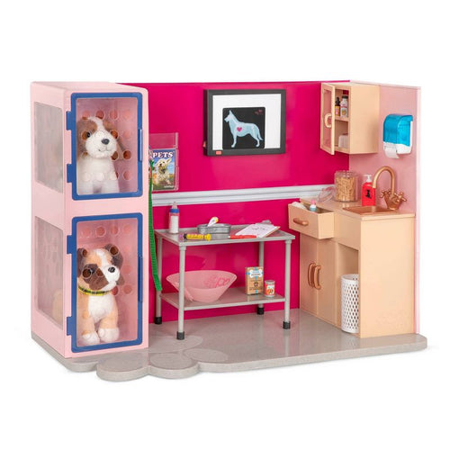 !!REDUCED!! Our Generation Healthy Paws Vet Clinic Playset in Pink with Electronics for 18
