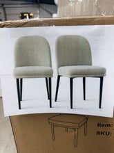 Upholstered Dining Chairs with Linen Blend Fabric and Metal Legs, Modern Armless Side Chairs for Dining Room-Maison Boucle, Set of 2! (NEW IN BOX)