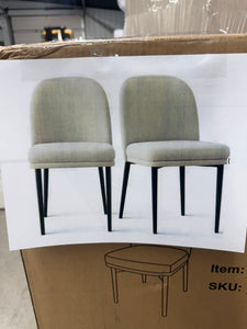 Upholstered Dining Chairs with Linen Blend Fabric and Metal Legs, Modern Armless Side Chairs for Dining Room-Maison Boucle, Set of 2! (NEW IN BOX)