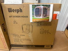 Werph 6 ft. x 6 ft. Beige Portable Canopy Tent with Mesh Mosquito Net, Screen House Room Camping Canopy Shade Tent!! NEW IN BOX!!