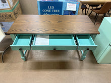 The Pioneer Woman Writing Desk Made With Solid Wood Frame, Teal!! NEW AND ASSEMBLED(MINOR SCUFF ON TOP)!!