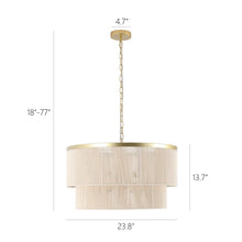 24" 6-Light Dimmable Drum Chandelier! (NEW IN BOX)