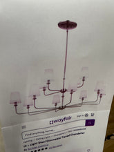 12 - Light Steel Dimmable Tiered Chandelier! (NEW IN BOX)
