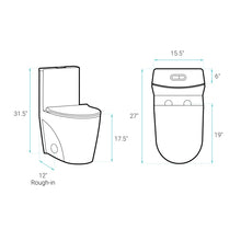 St. Tropez Comfort Height One-Piece Elongated Toilet, Vortex Dual-Flush 1.1/1.6 GPF, White Hardware SM-1T254! (NEW IN BOX)