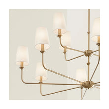 12 - Light Steel Dimmable Tiered Chandelier! (NEW IN BOX)