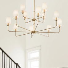 12 - Light Steel Dimmable Tiered Chandelier! (NEW IN BOX)