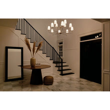 12 - Light Steel Dimmable Tiered Chandelier! (NEW IN BOX)