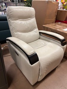 Canmore Leather Power Recliner with Power Headrest, Cream! NEW - MINOR SCRATCHES FROM SHIPPING)