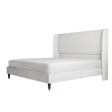 Belo Upholstered Platform Bed, White, Queen Size! (NEW IN BOX)