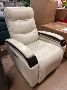 Canmore Leather Power Recliner with Power Headrest, Cream! NEW - MINOR SCRATCHES FROM SHIPPING)