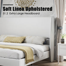 Belo Upholstered Platform Bed, White, Queen Size! (NEW IN BOX)